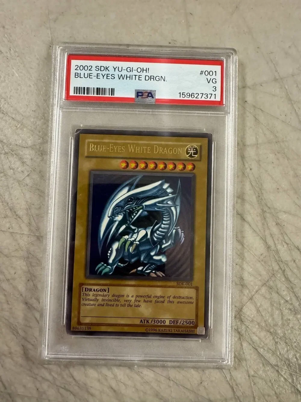 2002 Yu-Gi-Oh Starter Deck Kaiba Blue-Eyes White Dragon SDK-001 PSA 3 VG Card